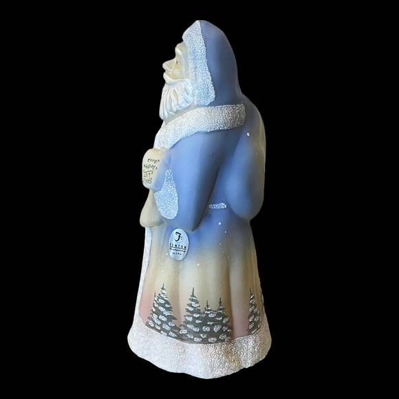 Limited Edition Signed FENTON Satin Glass 8" SANTA FIGURINE 'Santa's List' #4738 - Picture 5 of 8